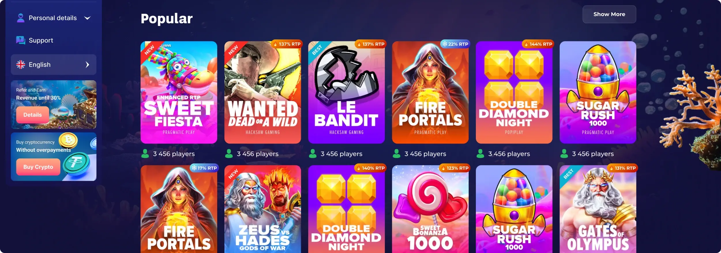 Triton Slots Online-Kasino